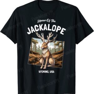 Home Of The Jackalope Wyoming USA Cryptid T-Shirt