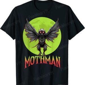 Mothman Cryptid Full Moon Cryptozoology T-Shirt