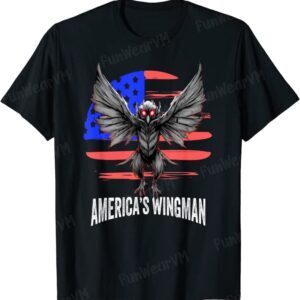 Mothman Americas Wingman 4th Of July USA Cryptid T-Shirt